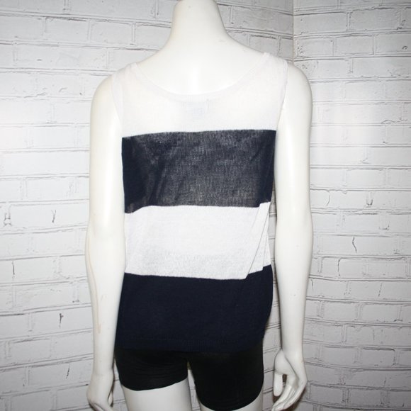 ⚓🤍💙 JCP Cotton-Blend Tee · White & Navy · L - Picture 5 of 5